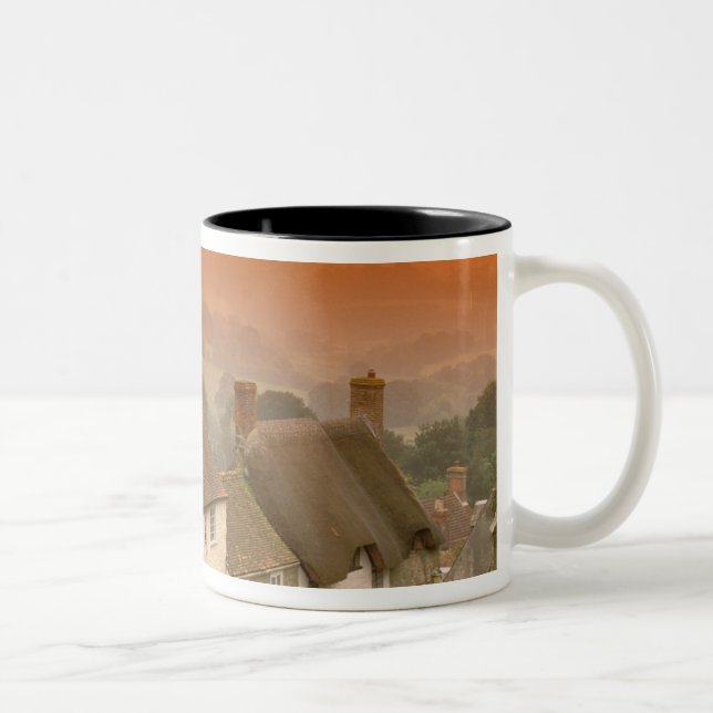 Europe, England, Dorset, Shaftesbury. Gold hill Two-Tone Coffee Mug (Right)