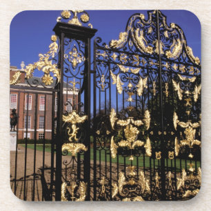 Europe, England, London. Gilded gate outside of 2 Coaster
