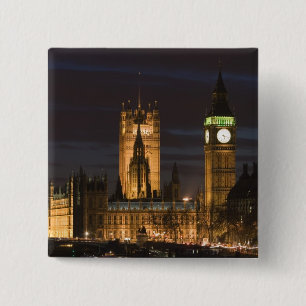 Europe, ENGLAND, London: Houses of Parliament / 2 15 Cm Square Badge