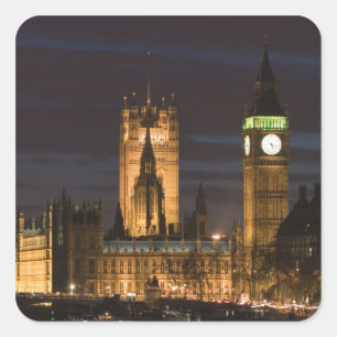 Europe, ENGLAND, London: Houses of Parliament / 2 Square Sticker