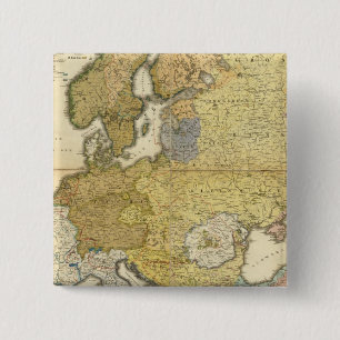 Europe Ethnography Map 15 Cm Square Badge