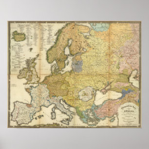 Europe Ethnography Map Poster