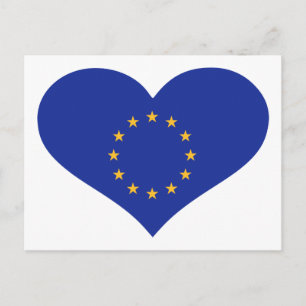 Europe EU flag heart Postcard