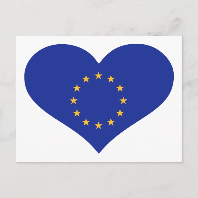 Europe EU flag heart Postcard (Front)