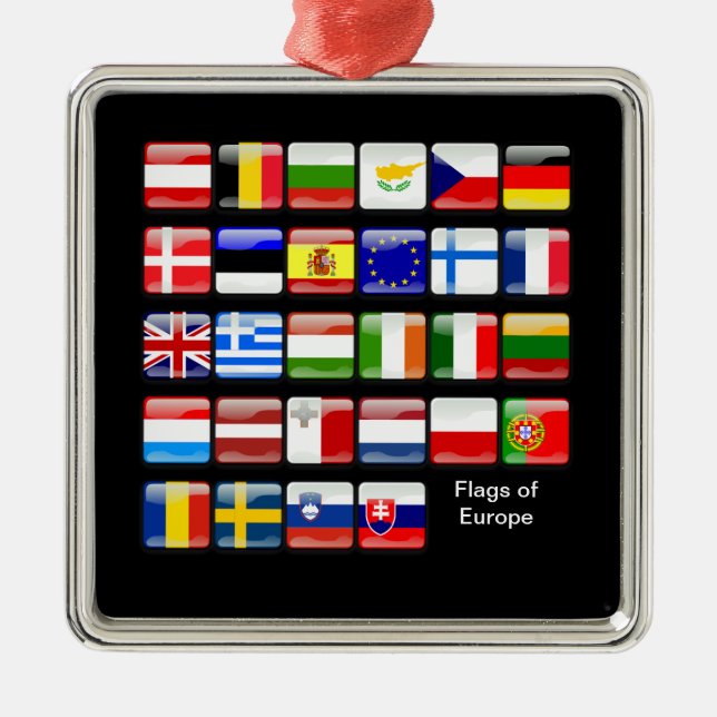 EUROPE: Flags of Europe Metal Ornament (Front)
