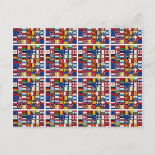 Europe flags postcard