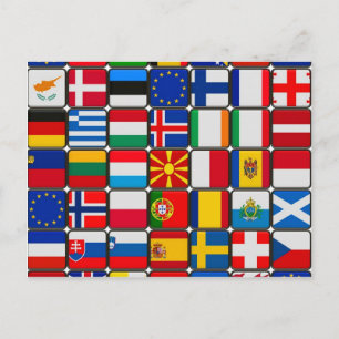 europe flags  World and peace Postcard