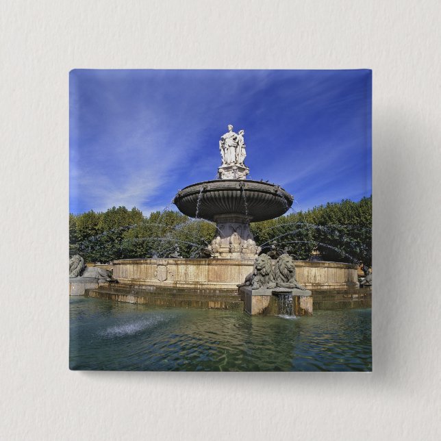 Europe, France, Aix-en-Provence. Fontaine de 15 Cm Square Badge (Front)