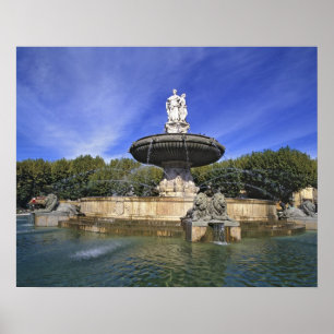 Europe, France, Aix-en-Provence. Fontaine de Poster