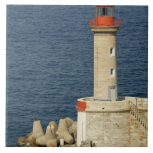 Europe, France, Corsica, Bastia.  Port Ceramic Tile