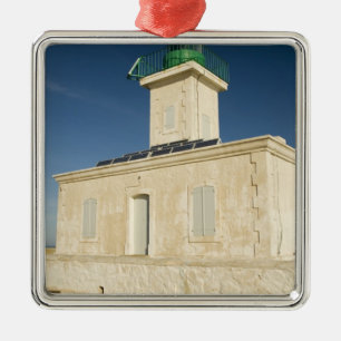 Europe, France, Corsica, Ile Rousse. Lighthouse Metal Ornament