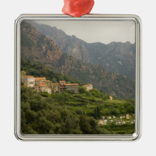 Europe, France, Corsica, Ota.  Town of Ota and Metal Ornament