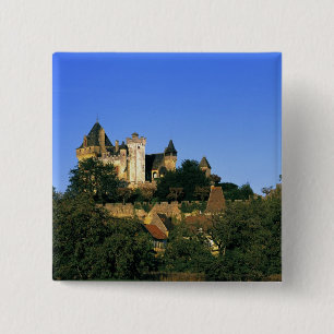 Europe, France, Montforte. The mediaeval castle 15 Cm Square Badge