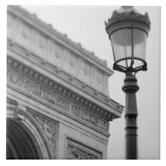 Europe, France, Paris. Arc de Triomphe and Ceramic Tile (Front)