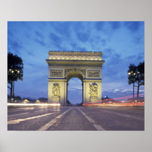 Europe, France, Paris. Arc de Triomphe as viewed Poster
