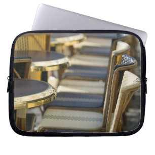 Europe, France, Paris, Beaubourg: Cafe Tables / Laptop Sleeve
