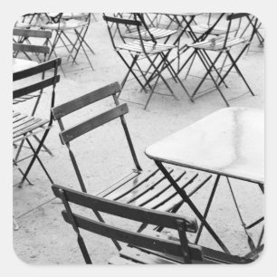 Europe, France, Paris. Chairs, Jardin du 3 Square Sticker