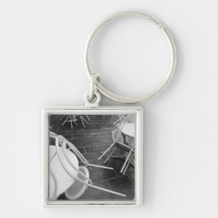 Europe, France, Paris. Chairs, Jardin du 4 Key Ring