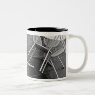 Europe, France, Paris. Chairs, Jardin du 4 Two-Tone Coffee Mug