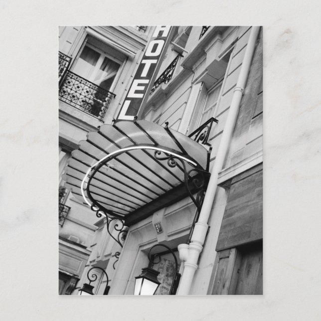 Europe, France, Paris. Detail of Left Bank hotel Postcard (Front)