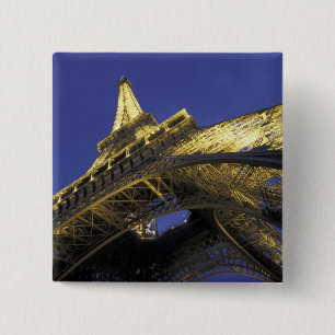 Europe, France, Paris, Eiffel Tower, evening 2 15 Cm Square Badge