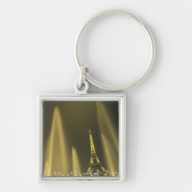 Europe, France, Paris, Eiffel Tower, evening Key Ring (Front)