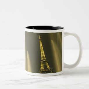 Europe, France, Paris, Eiffel Tower, evening Two-Tone Coffee Mug