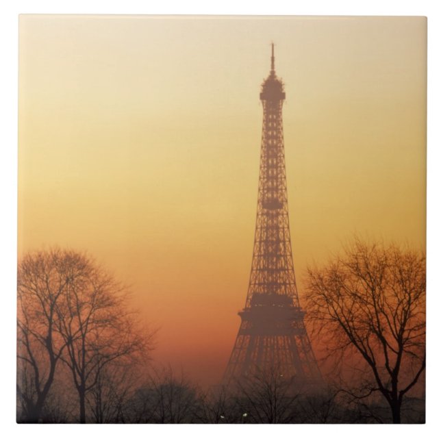Europe, France, Paris. Eiffel Tower (Medium Ceramic Tile (Front)