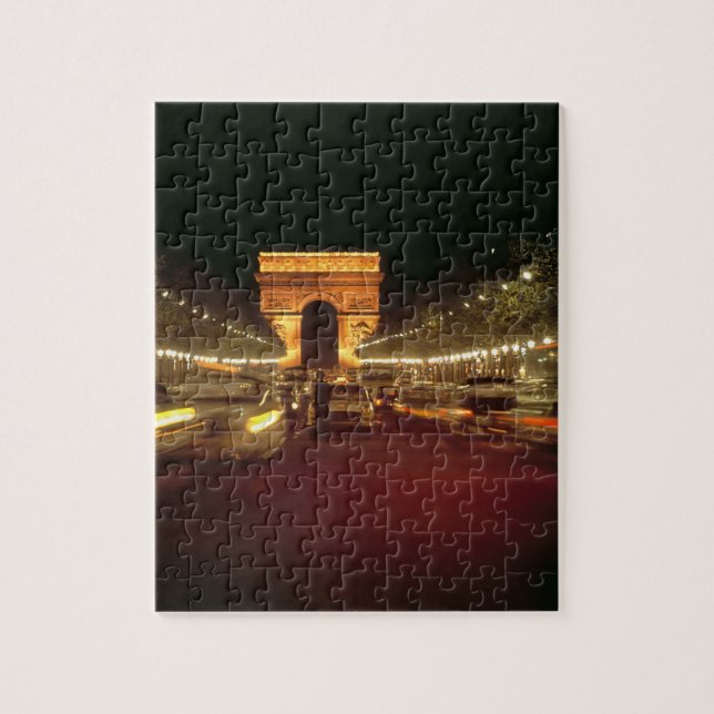 Europe, France, Paris. Evening traffic rushes Jigsaw Puzzle (Vertical)