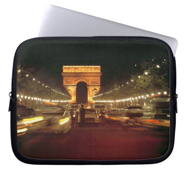 Europe, France, Paris. Evening traffic rushes Laptop Sleeve (Front)