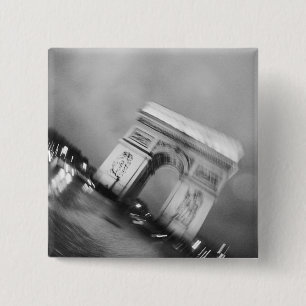 Europe, France, Paris. Spinning Arc de Triomphe 15 Cm Square Badge