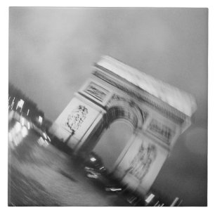 Europe, France, Paris. Spinning Arc de Triomphe Ceramic Tile