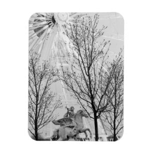 Europe, France, Paris. Statue and Ferris Wheel, Magnet