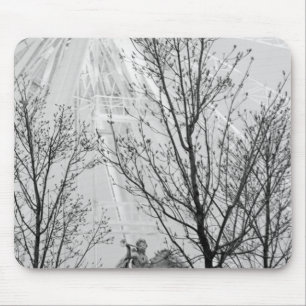 Europe, France, Paris. Statue and Ferris Wheel, Mouse Pad