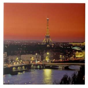 Europe, France, Paris. Sunset view of Eiffel Ceramic Tile
