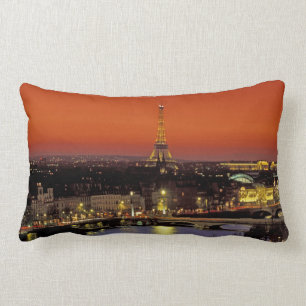 Europe, France, Paris. Sunset view of Eiffel Lumbar Cushion