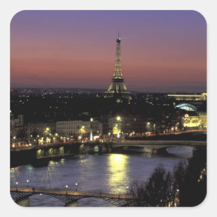 Europe, France, Paris, Sunset view of Eiffel Square Sticker