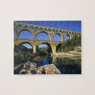 Europe, France, Pont du Gard. Pont du Gard, Jigsaw Puzzle
