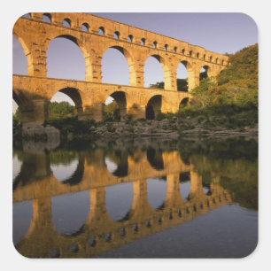 Europe, France, Provence, Gard. Pont du Gard, Square Sticker