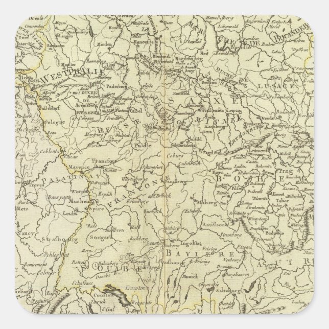 Europe, Germany, Austria Square Sticker (Front)