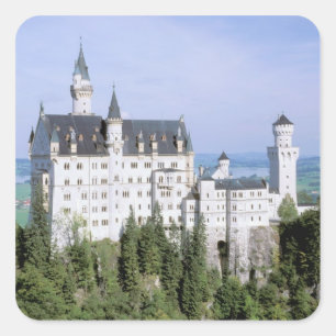 Europe, Germany, Neuschwanstein Castle, built Square Sticker