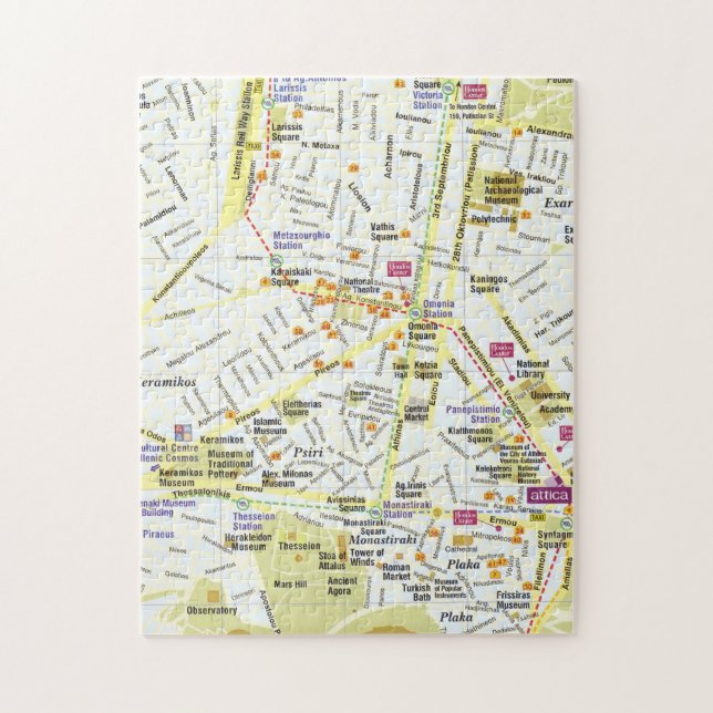 Europe Greece athens city map puzzle (Vertical)