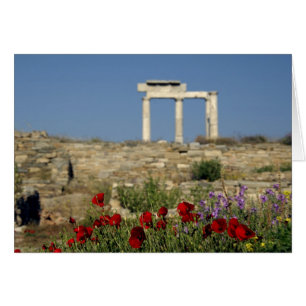 Europe, Greece, Cyclades, Delos. Column ruins.