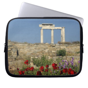 Europe, Greece, Cyclades, Delos. Column ruins. Laptop Sleeve