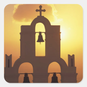 Europe, Greece, Cyclades Islands, Santorini, Square Sticker