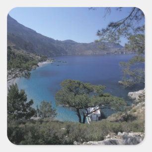 Europe, Greece, Karpathos, Dodecanese; Apella Square Sticker