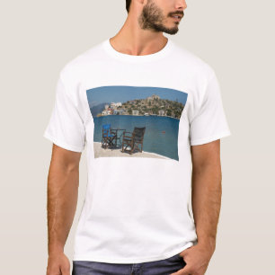 Europe, Greece, Kastellorizo: chairs on the edge T-Shirt
