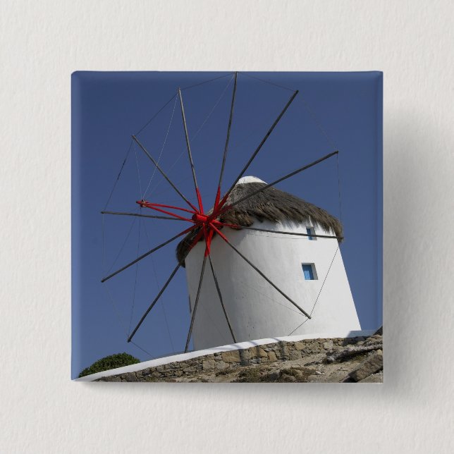 Europe, Greece, Mykonos. 3 15 Cm Square Badge (Front)