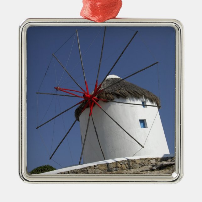 Europe, Greece, Mykonos. 3 Metal Ornament (Front)