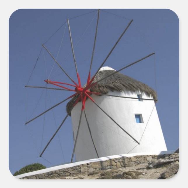 Europe, Greece, Mykonos. 3 Square Sticker (Front)